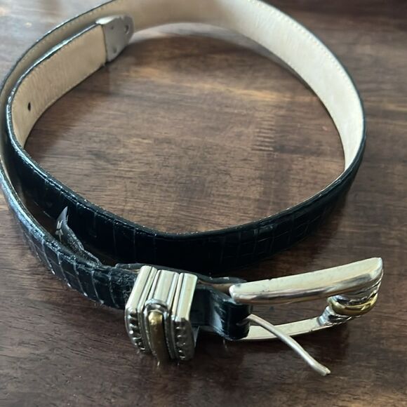 Brighton Women’s Black Textured Adjustable Belt with Two Tone Buckle- Medium main image 7